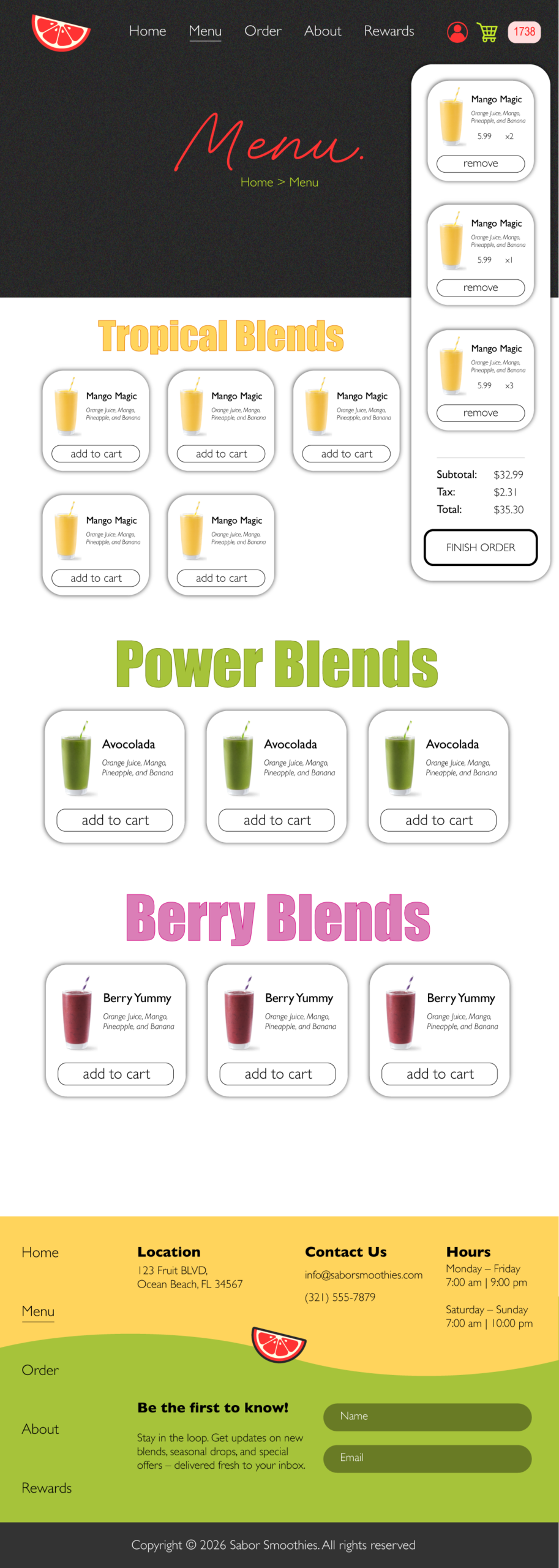 smoothieWebsiteMenuPage